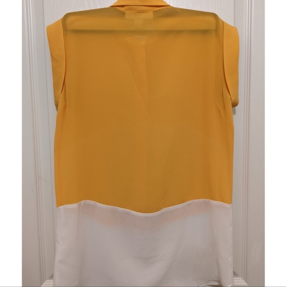 Michael Kors Yellow White Blouse - Picture 4 of 4
